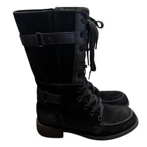 North Face black tall lace-up boots Size 7.5 Combat Utility Primaloft 200g